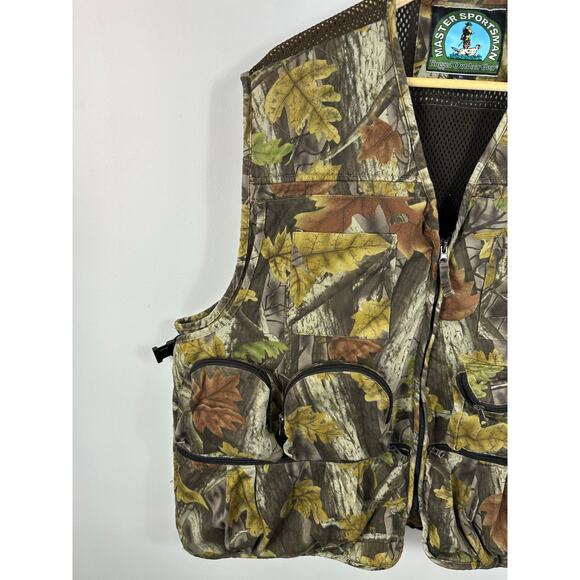 Master Sportsman Camo Hunting Vest Safety Orange Flaps Outdoors XL Bird Pocket - Picture 7 of 12